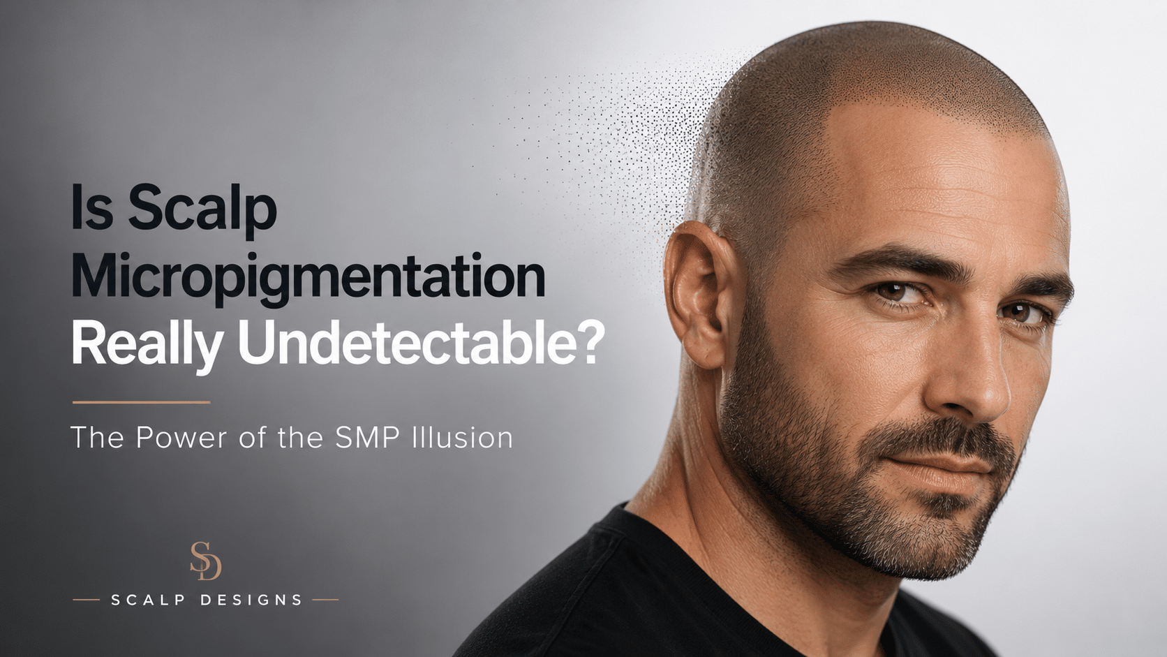 is-scalp-micropigmentation-really-undetectable-smp-illusion-scalp-designs-boston.png Natural scalp micropigmentation result showing the realistic illusion of shaved hair follicles by Scalp Designs near Boston.