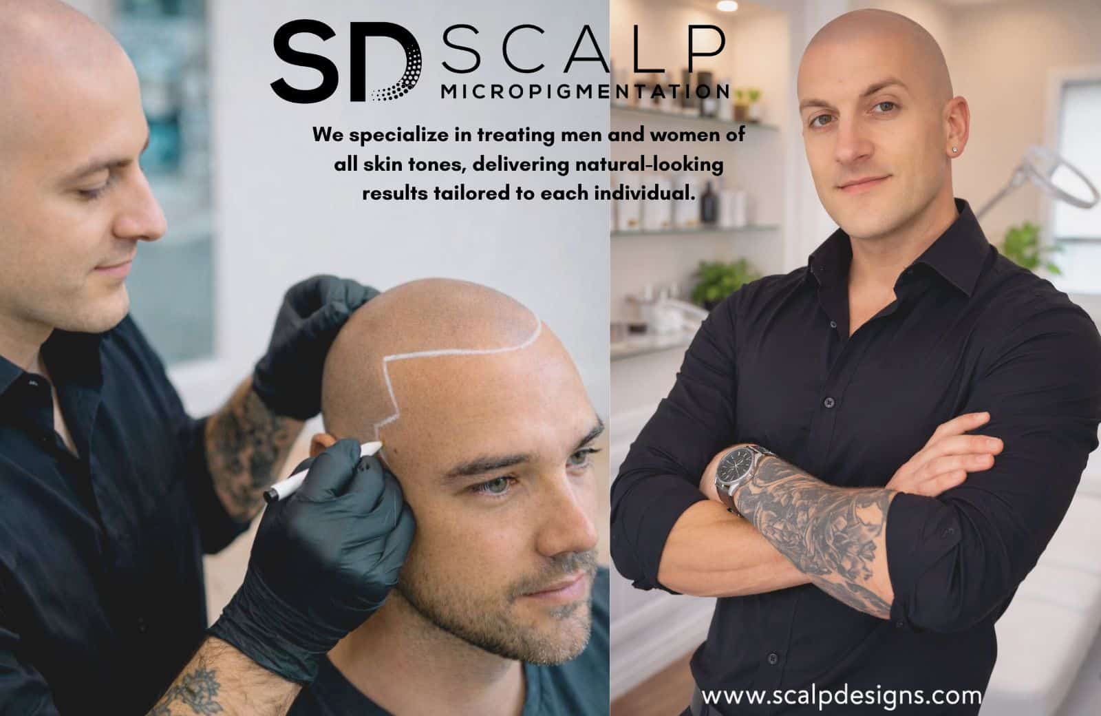 Scalp Designs Boston | Scalp Micropigmentation Studio Cover Private scalp micropigmentation consultation at Scalp Designs in Milton MA near Boston