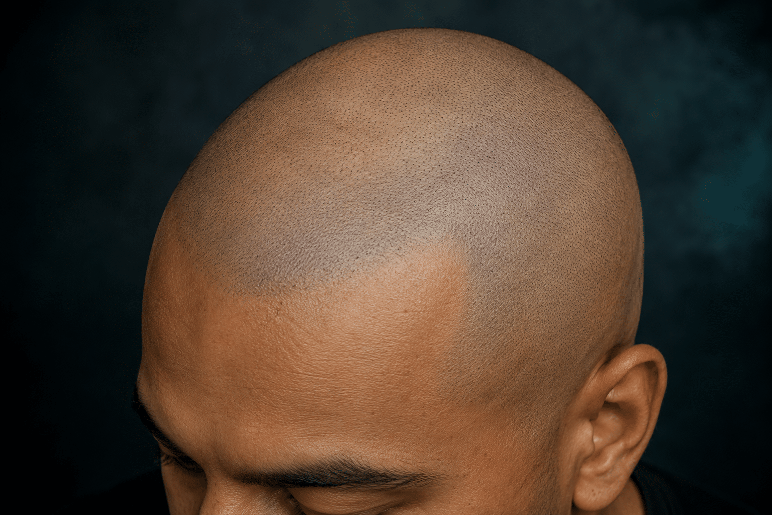 days-1-3-scalp-micropigmentation-healing-boston.webp Scalp micropigmentation healing during days 1 to 3 showing fading redness, tiny micro-scabs forming, and pigment impressions beginning to settle into the skin.